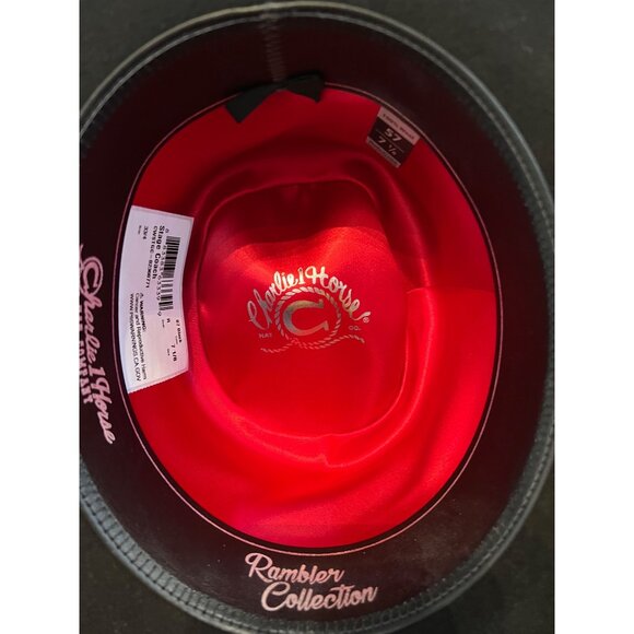 Charlie 1 Horse Stage Coach Black Wool Cowboy Hat Silver Concho Band Size 7 1/8 - Picture 7 of 7